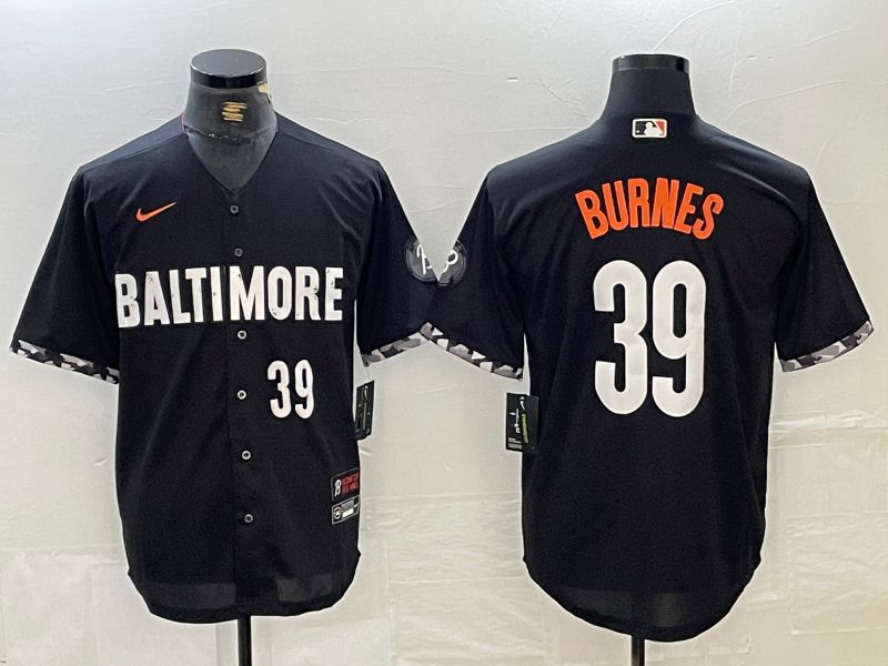 Men Baltimore Orioles #39 Burnes Black City Edition Nike 2024 MLB Jersey style 5